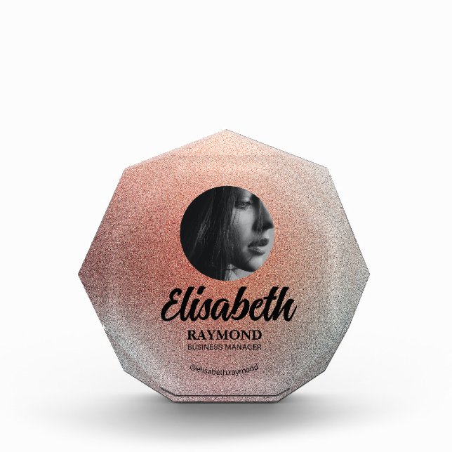 Elegant Orange Light blu Photo Block Template  (Front)