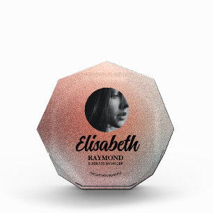 Elegant Orange Light blu Photo & Text template Block