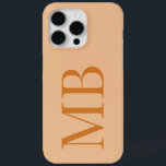 Elegant Orange Minimalist Initial Monogram iPhone 15 Pro Max Case<br><div class="desc">Elegant Orange Minimalist Initial Monogram iPhone Case</div>