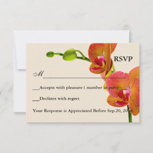 Elegant Orange Orchids Response RSVP Card
