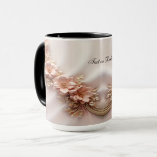 Elegant Orange Peach Floral Mug