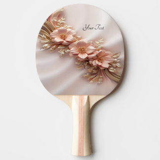 Elegant Orange Peach Floral Ping Pong Paddle