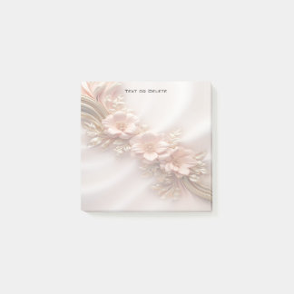 Elegant Orange Peach Floral Post it Notes