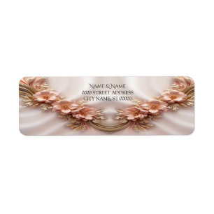Elegant Orange Peach Floral Return Address Label