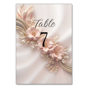 Elegant Orange Peach Floral Table Number