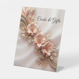 Elegant Orange Peach Floral Tabletop Signs