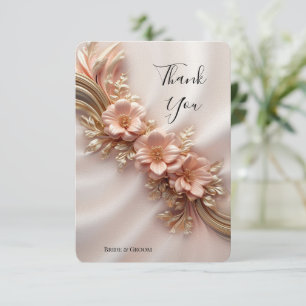 Elegant Orange Peach Floral Thank You Card