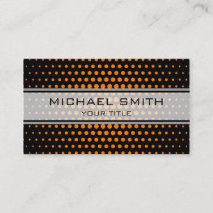 Elegant Orange Polka Dot Pattern Business Card