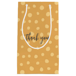 Elegant Orange Polka Dots Wedding Favour Gift Bag