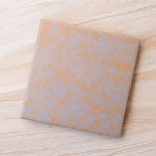 Elegant Orange & Purple Watercolor Marble Tile