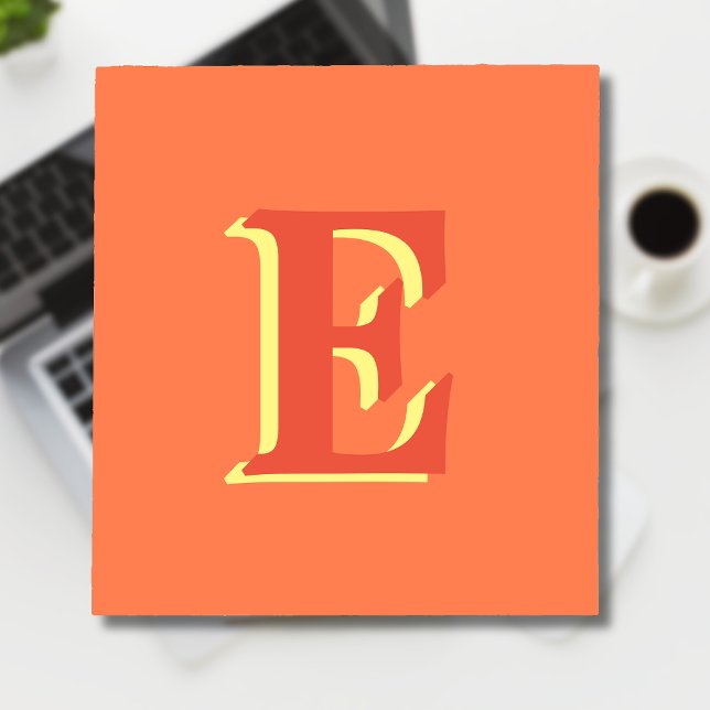 Elegant Orange Red 3D Initial Letter | Coral  Notepad (Creator Uploaded)