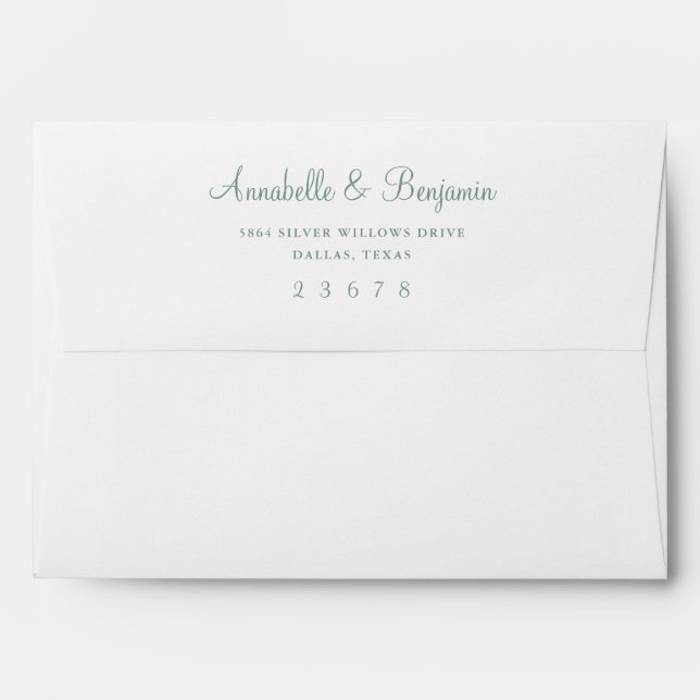 Elegant Orange Red Watercolor Wedding Custom Name Envelope (Back (Top Flap))