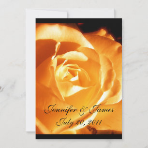 Elegant Orange Rose Wedding Invitation
