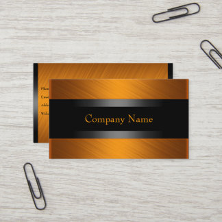 Elegant Orange Rust with Black Business Card