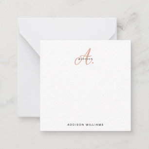 Elegant Orange Terracotta Script Monogram Card