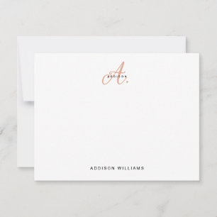 Elegant Orange Terracotta Script Monogram Card