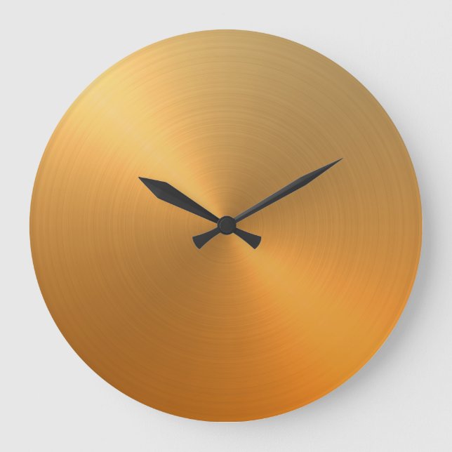 Elegant Orange to Gold Ombre Gradient Large Clock (Front)