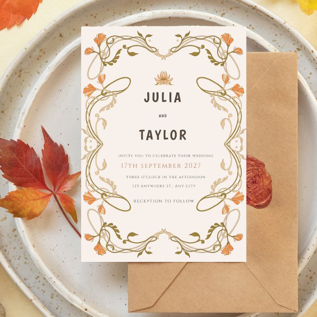 Elegant Orange Wedding Invitation – Soft Modern De (Creator Uploaded)