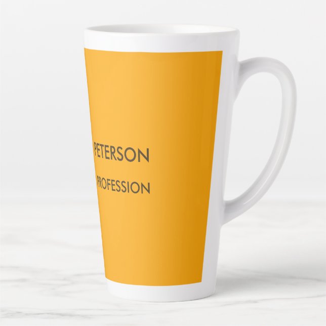 Elegant Orange Yellow Minimalist Professional Latte Mug (Right)