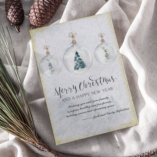Elegant Oranment Christmas Tree Holiday Card (Creator Uploaded)