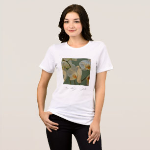Elegant Orchid Blooms   Inspirational Floral Tri-Blend Shirt