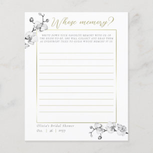 Elegant Orchid Bridal Shower Whose Memory Game