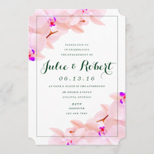 Elegant Orchid Engagement Party Invitation