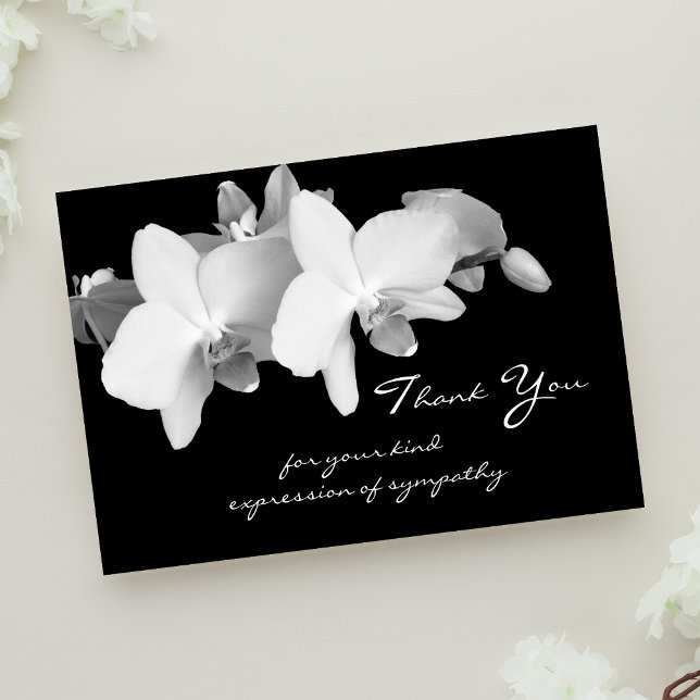 Elegant Orchid Floral Sympathy Thank You Card (Creator Uploaded)