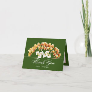 Elegant Orchid & Lily Botanical Pretty Thank You Card