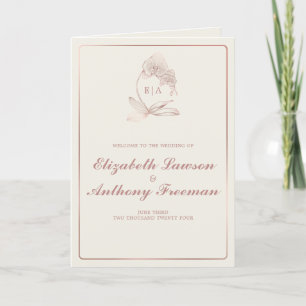 Elegant Orchid Monogram Rose Gold Wedding Program Programme