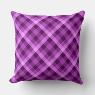 Elegant Orchid Purple Plaid Big Throw Pillow
