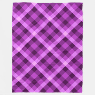 Elegant Orchid Purple Plaid Large Fleece Blanket