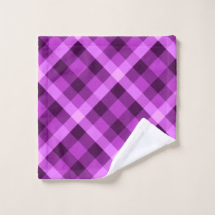 Elegant Orchid Purple Plaid Washcloth Wash Cloth