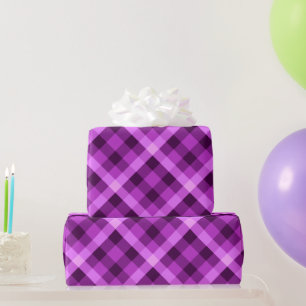 Elegant Orchid Purple Plaid Wrapping Paper