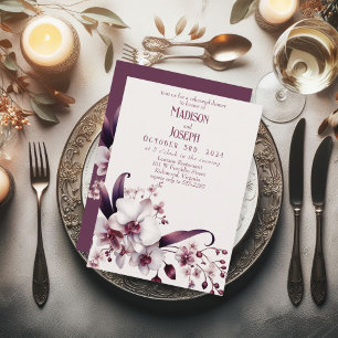 Elegant Orchid Rehearsal Dinner Invitation