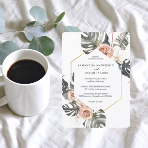 Elegant Orchid & Roses Watercolor Frame Invitation