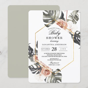 Elegant Orchid & Roses Watercolor Frame Invitation