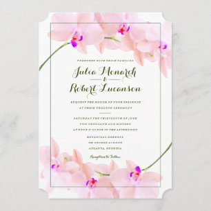 Elegant Orchid Wedding Invitation