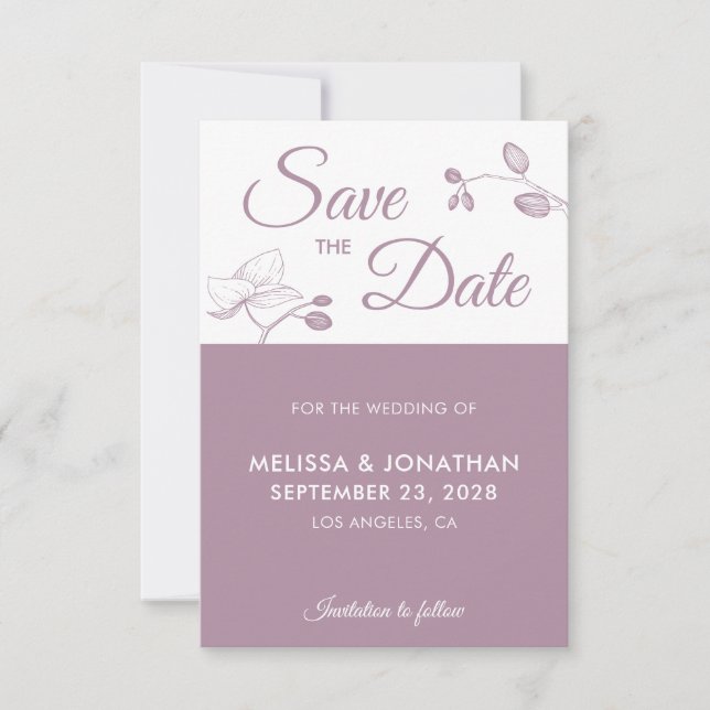 Elegant orchids modern floral simple Save The Date (Front)