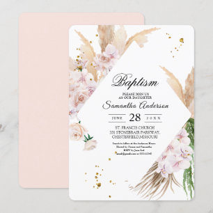 Elegant Orchids & Pampas Beauty Frame Invitation