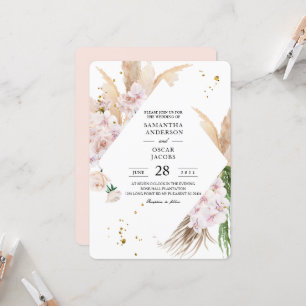 Elegant Orchids & Pampas Beauty Frame Invitation
