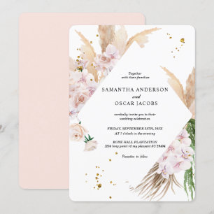 Elegant Orchids & Pampas Beauty Frame Invitation