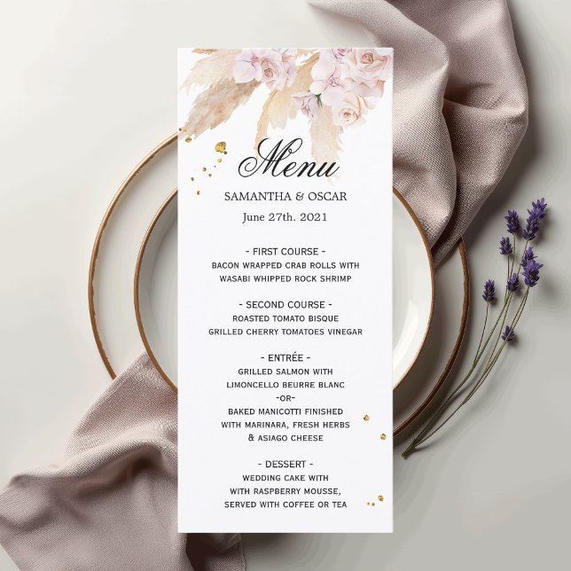 Elegant Orchids & Pampas Beauty Frame Menu (Creator Uploaded)