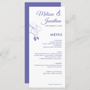 Elegant orchids romantic floral modern wedding men menu