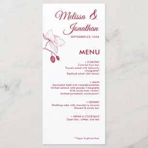 Elegant orchids romantic floral modern wedding menu