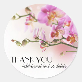 Elegant Orchids Thank You Classic Round Sticker