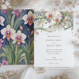 Elegant Orchids Wedding Delicate Pastel Florals Invitation