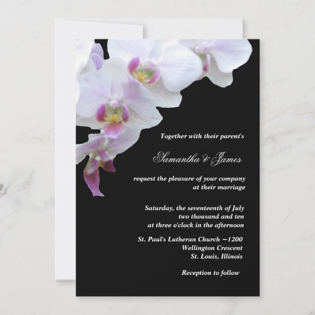 Elegant Orchids Wedding Invitation (Front)