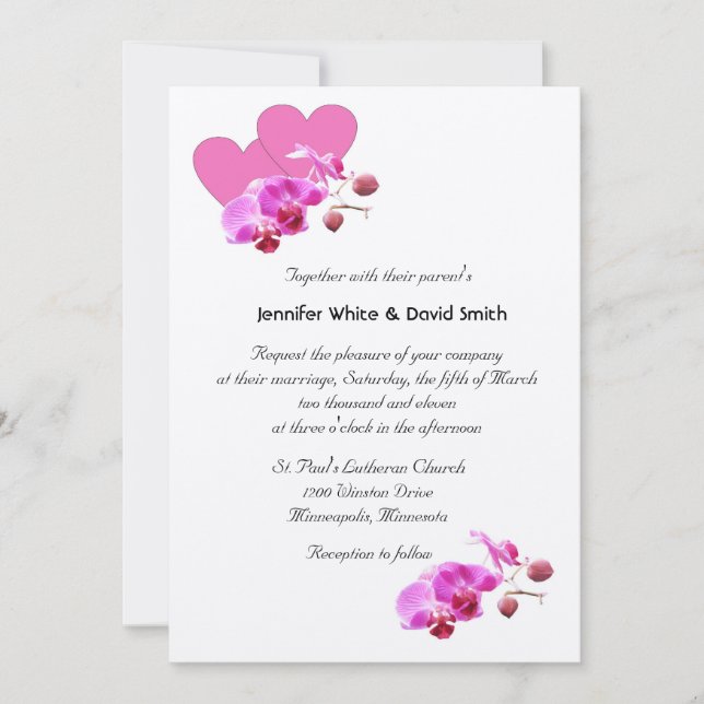 Elegant Orchids Wedding Invitation (Front)