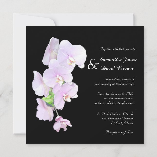 Elegant Orchids Wedding Invitation (Front)